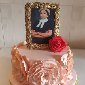 Beautiful birthday cake with ruffles